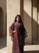 GRADIENT CLIPPED JACQUARD CHIFFON